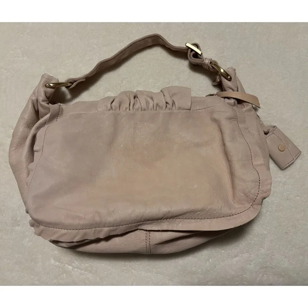 Antonio Melani Light Pink Leather Hobo Shoulder Bag Y2K New
